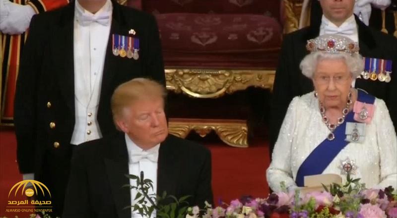 شاهد .. ترامب ينام أثناء كلمة “ملكة بريطانيا”